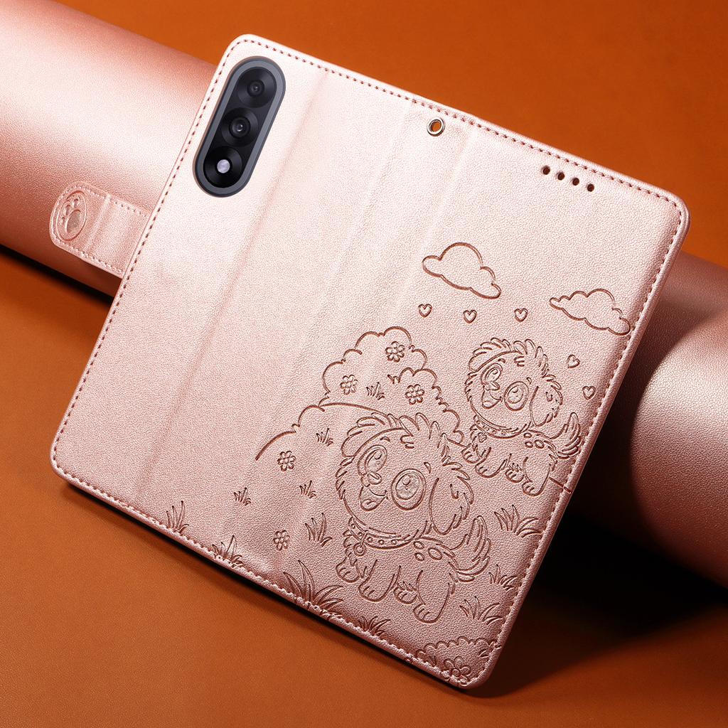 Suitable for Motorola G67 Power Three-card photo frame embossed phone case G06 Love Dog Anti-Stealing Device