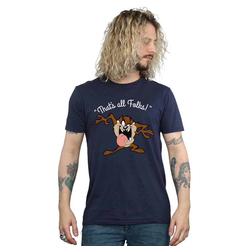 Looney Tunes Mens ThatÂ´s All Folks Taz Cotton T-Shirt