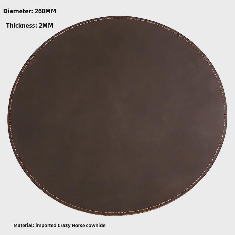 Thick Crazy Horse Leather Desk Pad: Genuine Non-slip Mouse Pad & Laptop Mat