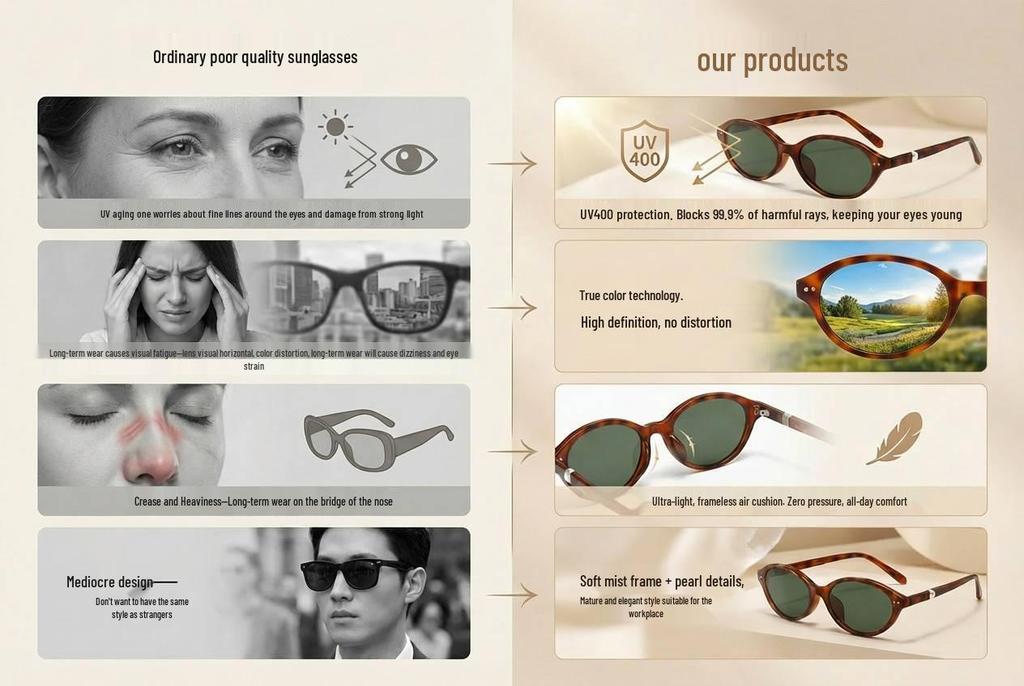KAJILA Fashion 2026 Oval Small Frame Polarized Sunglasses - Women's Trendy & Versatile Sun Protection