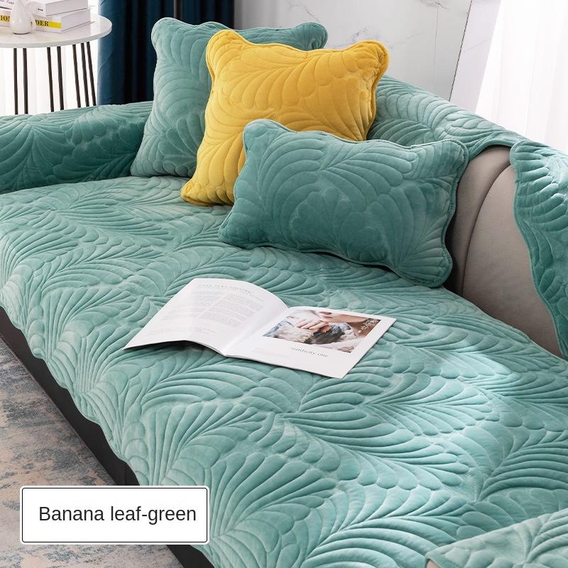 Cojín de Sofá, Cuero Universal para Todas las Estaciones, Antideslizante, Cojín de Asiento Engrosado Simple Nórdico, Funda de Felpa para Invierno, Toalla para Respaldo