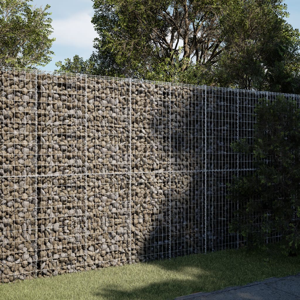 Gabion with Lid 200 X 100 X 200 Cm Galvanized Iron