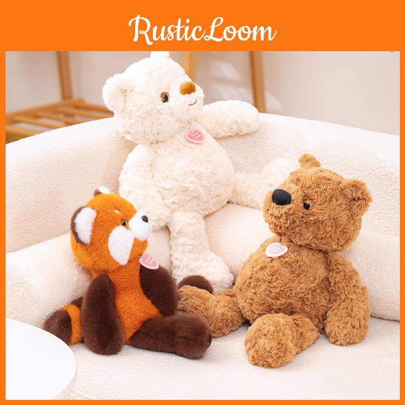 Plush Delightful Soft Bear And Raccoon Doll Ideal Gift For Girls Cozy Sleep Companion