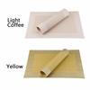 Topfinel Placemats, Stylish, Nordic Design, Available in 6 Colors, Waterproof, Stain-Resistant, Insulating, Non-Slip, Easy to Clean, PVC, Light Coffee