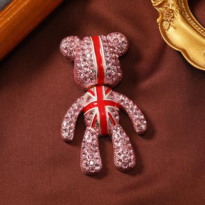 Spilla Elegante Orsacchiotto Piena di Diamanti Spilla Orso Temperamento Blazer Elegante Con Accessori