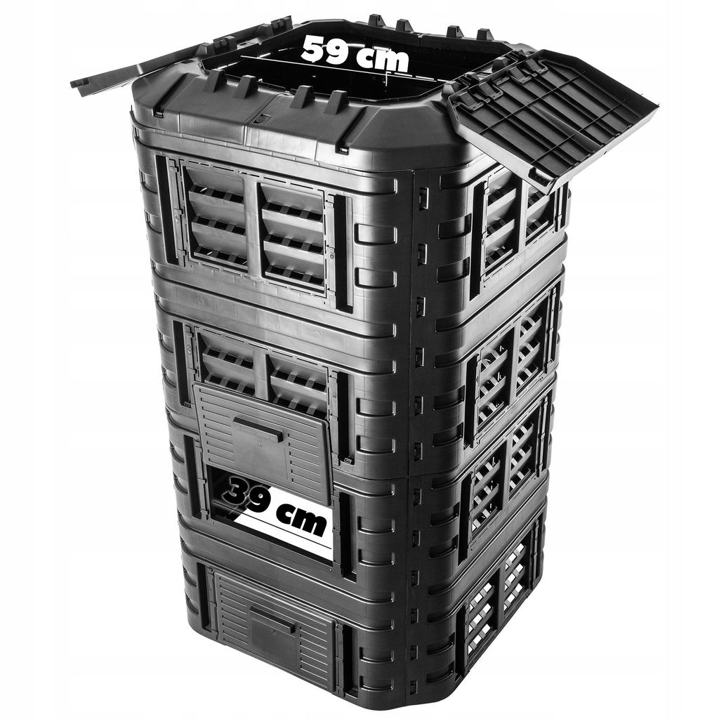 KADAX Garden Composter Modular 1260L Frost-resistant Year-Round Black