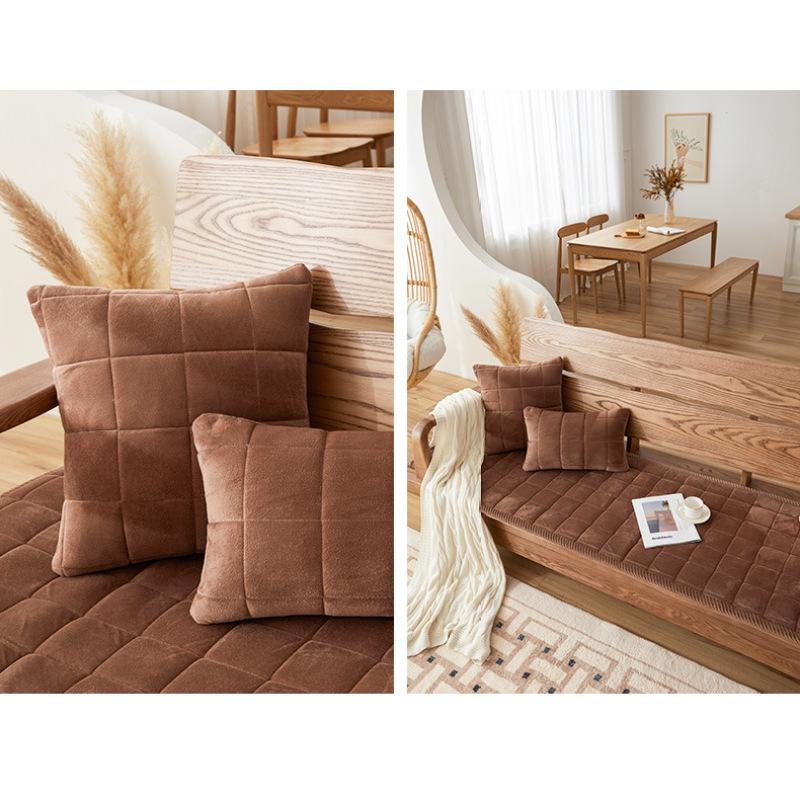 Polštáře na pohovku Four Seasons univerzální protiskluzová zimní část Plyšové polštáře do obývacího pokoje Mahagonové podušky na pohovku