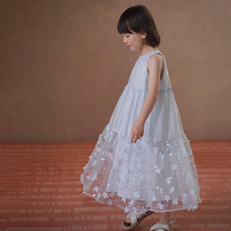 Hacikis Girls' Floral Halter Midi Summer Dress