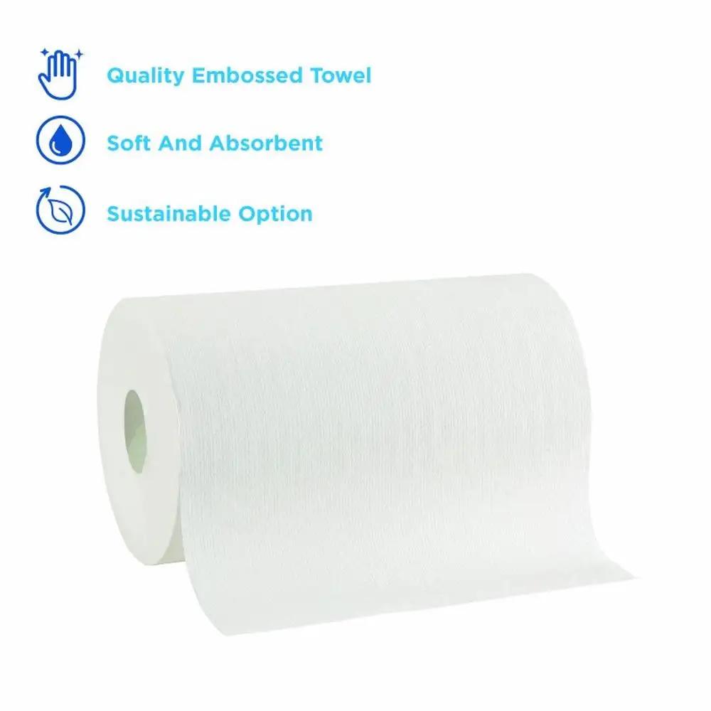 White Hardwound Paper Towel Roll 400ft 6 Rolls/Carton Absorbent Nonperforated GPC26610 by Georgia Pacific