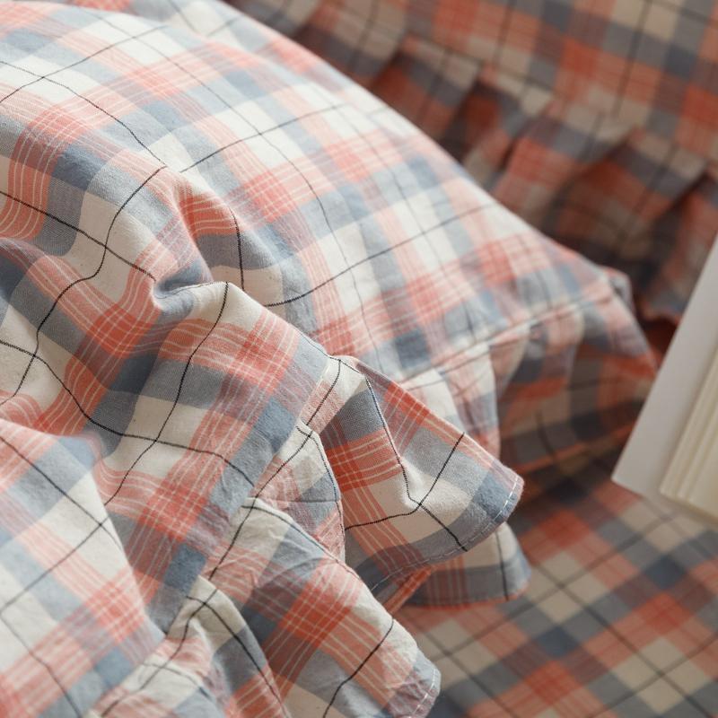 Bettbezug, Garngefärbter Bettrock, Einfacher Stil, Matratzenbezug, Reine Baumwolle, Bettwäsche für Zuhause, Cubrecamas (Kein Kissenbezug)