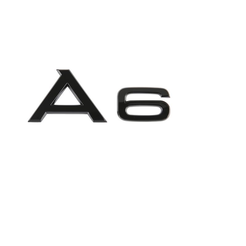 3D Letters Numbers Emblem for Audi A3 A4 A5 A6 A7 A8 Q2 Q3 Q5 Q7 Car Trunk Lid Nameplate Badge Logo Sticker Chrome Glossy Black