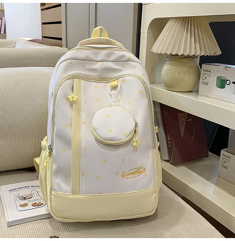 Schoolbag Korean new cute backpack versatile fresh ins lightweight large-capacity backpack star college student first school bag