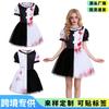 Horror Clown Cosplay Jurk Met Bloedvlek Gaasmouw Pofmouw Halloween Kostuum Feest Rolspel