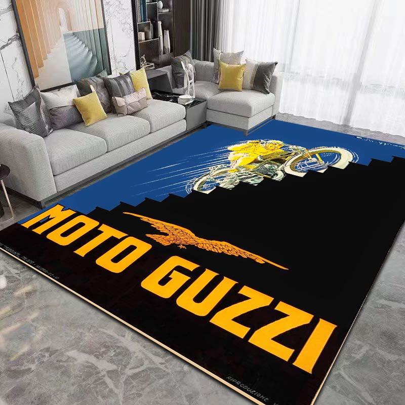 2026 Neuer Retro-Motorrad G-Guzzi Bedruckter Teppich Wohnzimmer Schlafzimmer Dekoration Couchtisch Tisch Rutschfester Eingangsteppich Geschenk