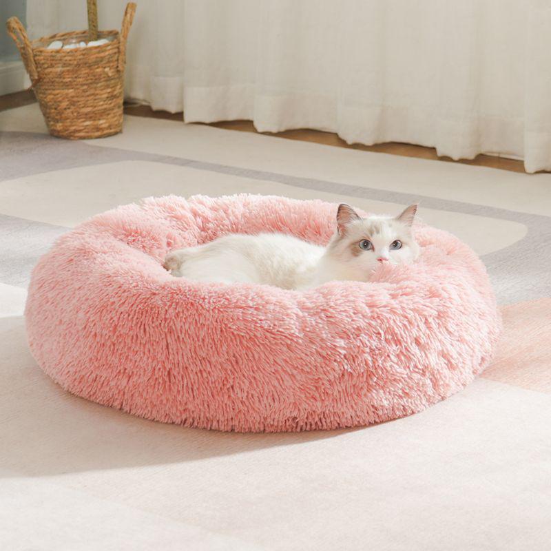Cozy Winter Nest: Plush Enclosed Deep Sleep Bed for Cats and Dogs