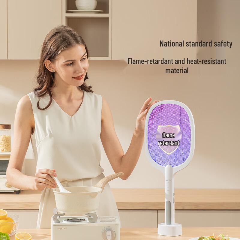 USB Rechargeable 2-in-1 Electric Mosquito Swatter with Trap Light