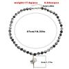Punk Vintage Cross Star Crystal Beaded Collar Pendant Necklace for Women Personality Baroque Pearl Chain Hip Hop Rock Jewelry
