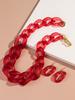 Statement Big Acrylic Long Chain Earring Necklace Set for Women Men Boho Thick Link Chain Necklaces Pendants Rock Jewelry Gifts