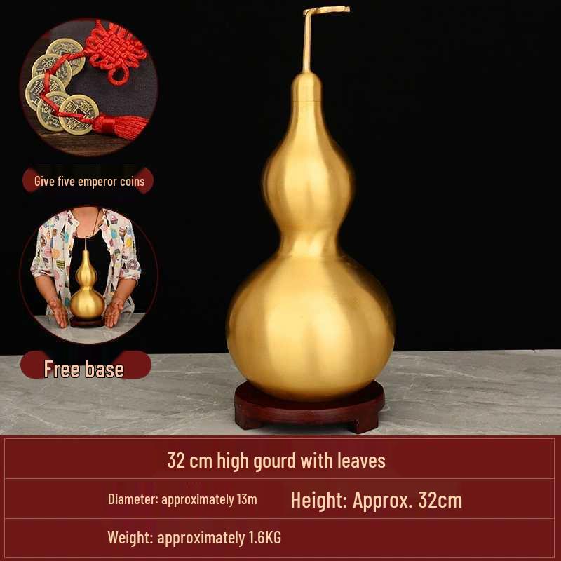 Brass Bagua Gourd with Five Emperors' Coins Pendant – Home Decor Craft