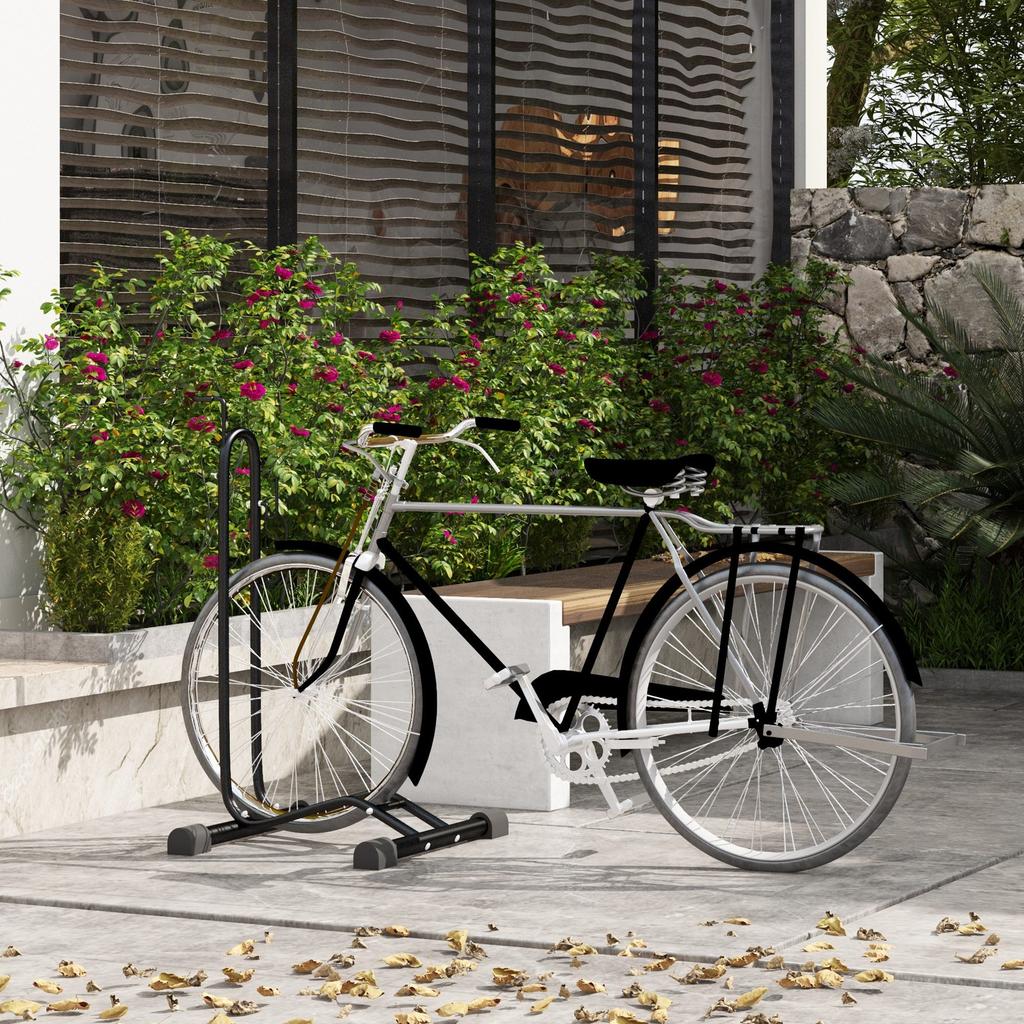 Vertical and Horizontal Bike Rack Bicycle, Storage Stand with Adjustable Hooks, for 24"-29" Wheels, 700c Bike
