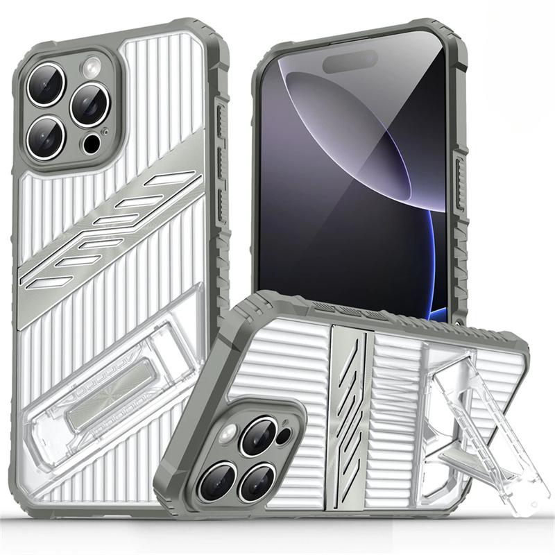 

Противоударные бронированные чехлы для iPhone 17 16 15 14 13 12 11 Pro Max 17 Air Чехлы-подставки с держателем для 16 15 14 Plus iPhone 15 Pro Max серый