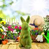 Flocked Easter Decor Resin Garden Bunny Statue Easter Garden Ornament