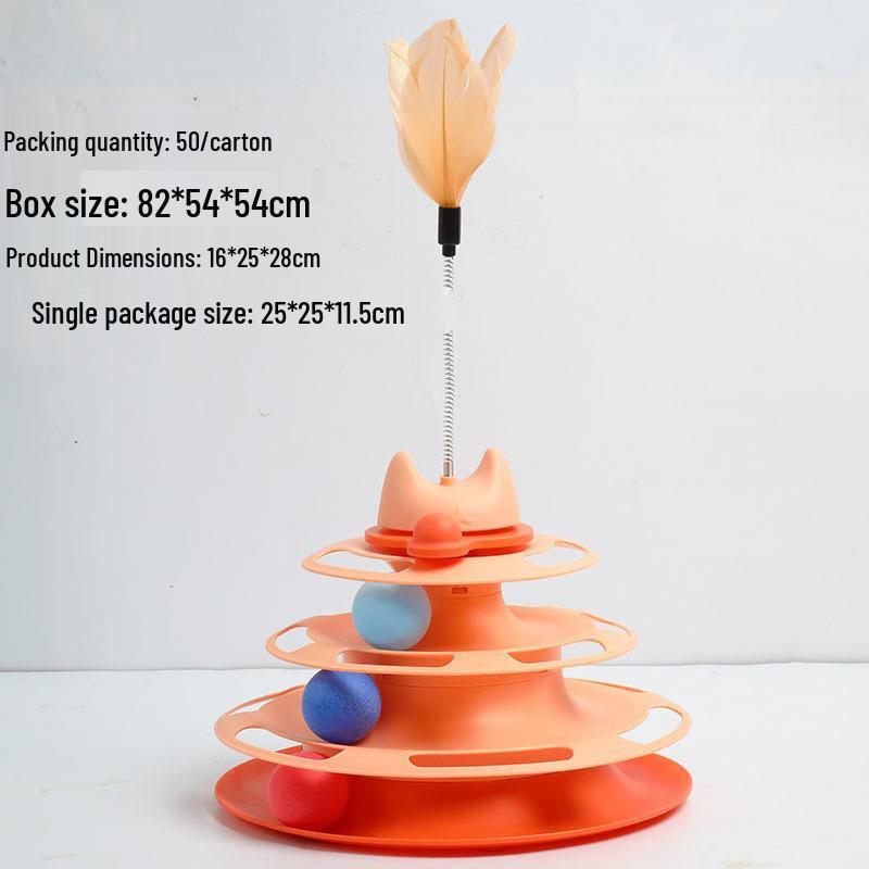 Four-Layer Interactive Cat Turntable Toy: Self-Entertainment & Stress-Relief for Cats