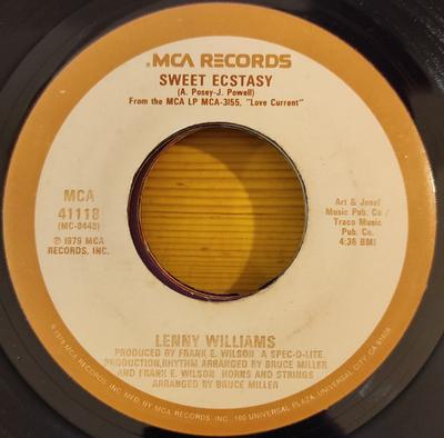 7inch Record LENNY WILLIAMS - Sweet Ecstasy 41118 MCA Records 1979 US Soul/Funk Used