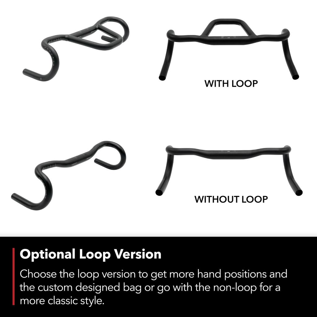 REDSHIFT Kitchen Sink Low Flare Handlebar without Loop for and Commuter Aluminum Drop with 20mm of 44cm Width Road, Gravel, Touring, Bikes, Bar,