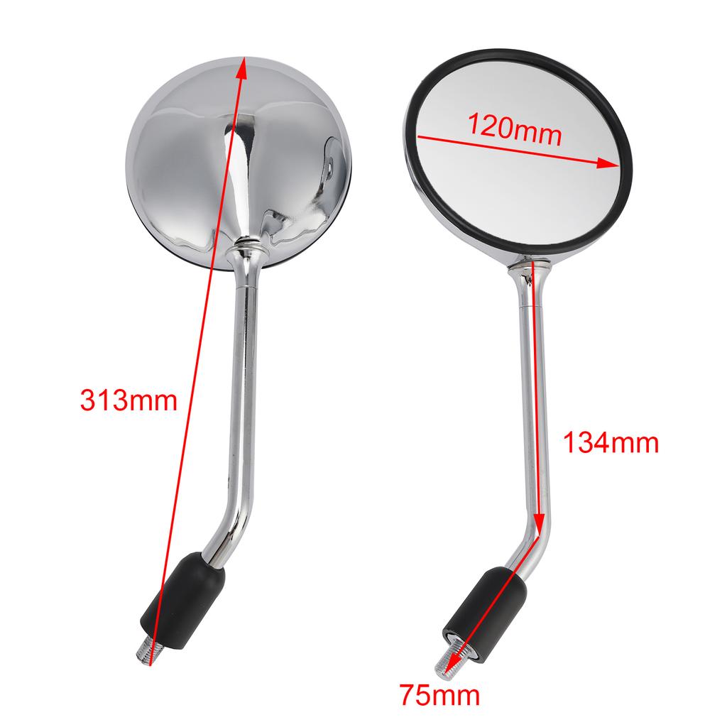 Set of 2 Chrome Mirrors M10 For Honda CB750F CB750K CB750L CB900F 1979-1982