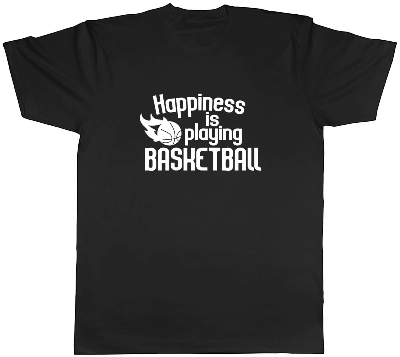 Happiness is Playing Basketball Mens Unisex T-Shirt Tee XXL