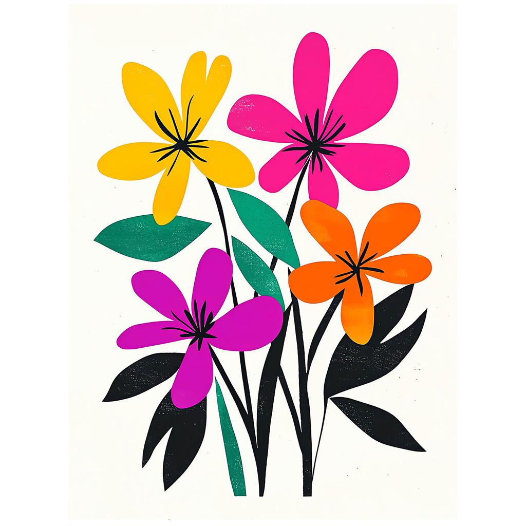 Floral Harmony Poster Floral Harmony Poster, 40X50 Cm, Frameless, Matte Paper 230 Gsm