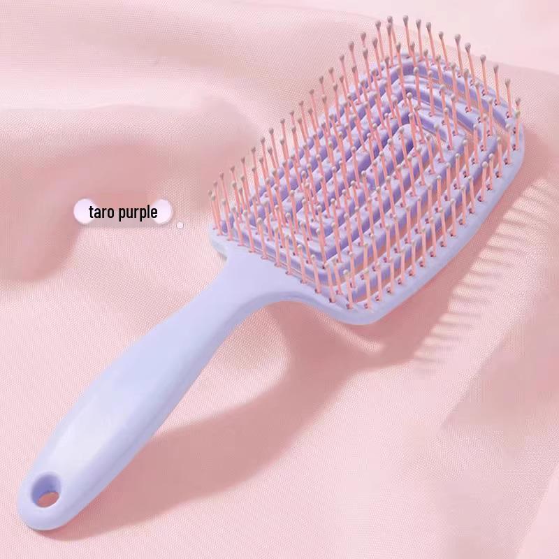 

Розовая пушистая расческа-вентилятор с высокой кроной цвета вишни для крупных локонов и массажа, стайлинговая расческа для волос