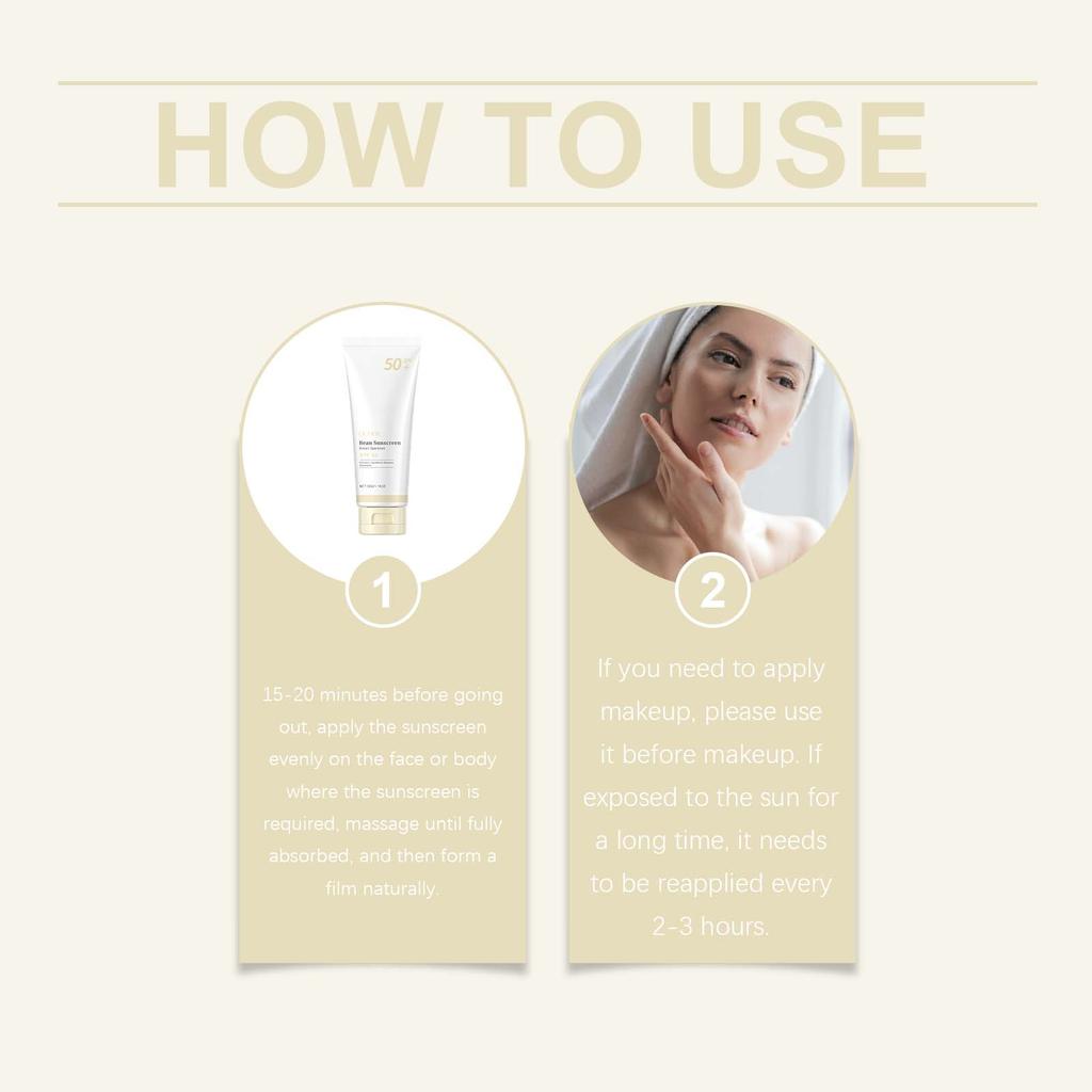 SPF 50+ Mild Moisturizing Sunscreen Soothe Cool Sunblock UVA/UVB Brighten Anti Oxidate Sun Prevent Sunburn Moisturize Sunscreen