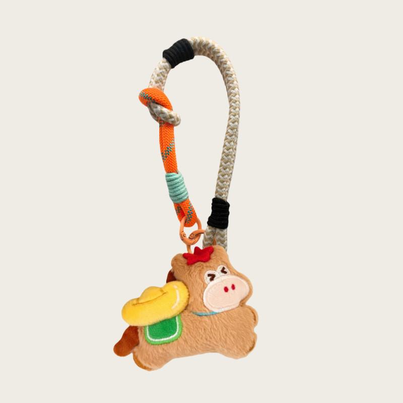 Creative Year Of The Horse Plush Keychain Bag Charm With Breathable Lightweight Design For Fashionable Travelers