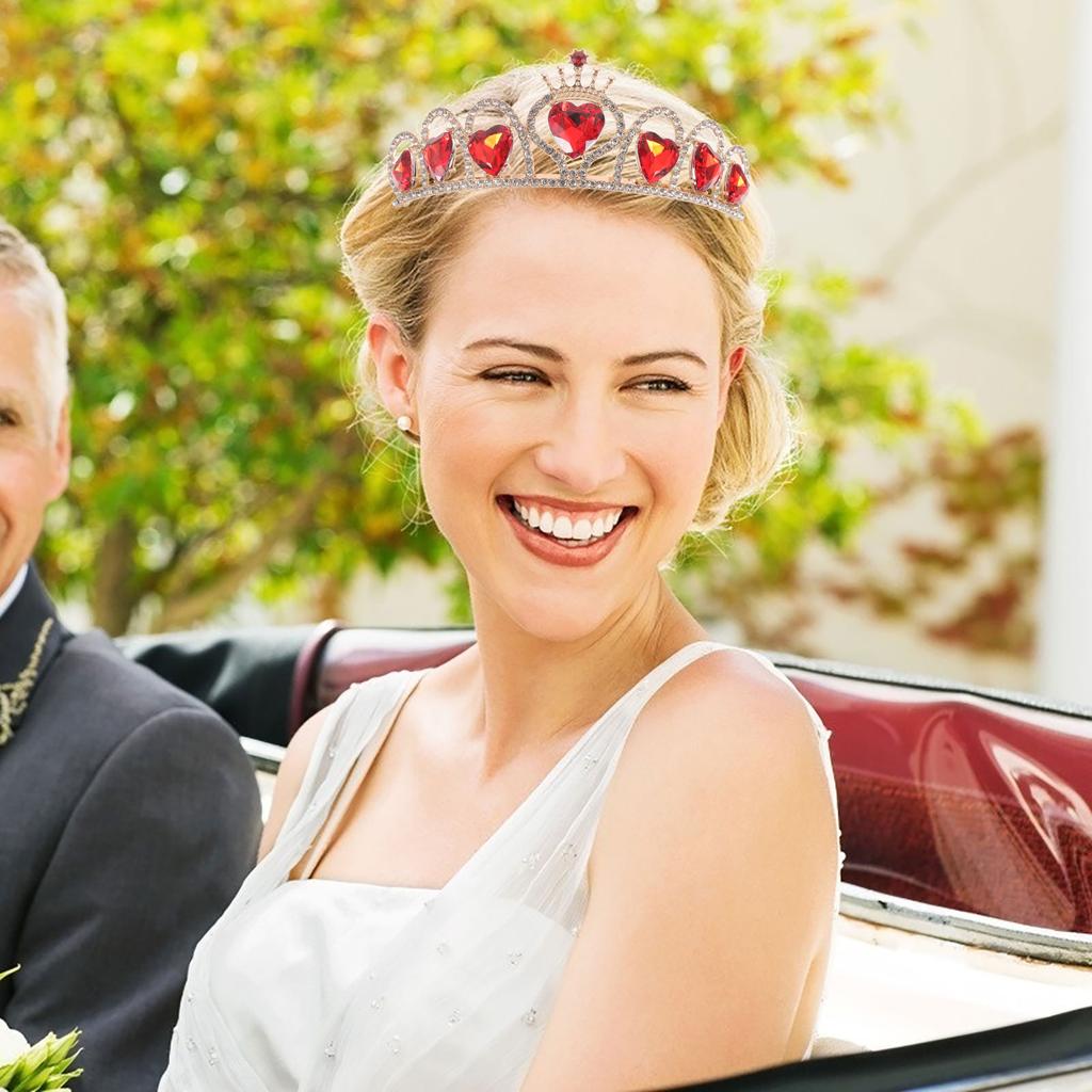 Shining Crystal Rhinestone Heart Shape Headband Bridal Wedding Tiara Hair Decor Royal Retro Elegant Lady Accessories