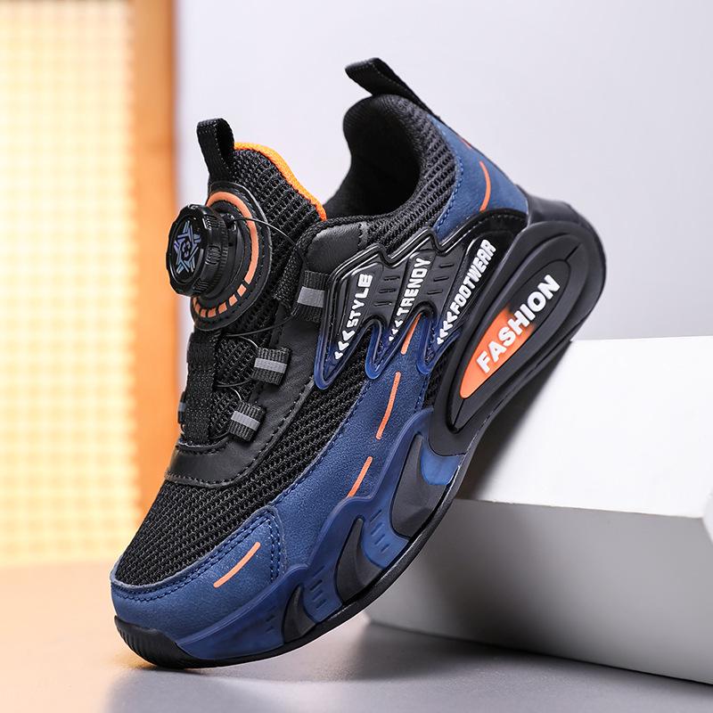 Boys' Winter 2025 Cotton & Velvet Warm Leather Running Shoes