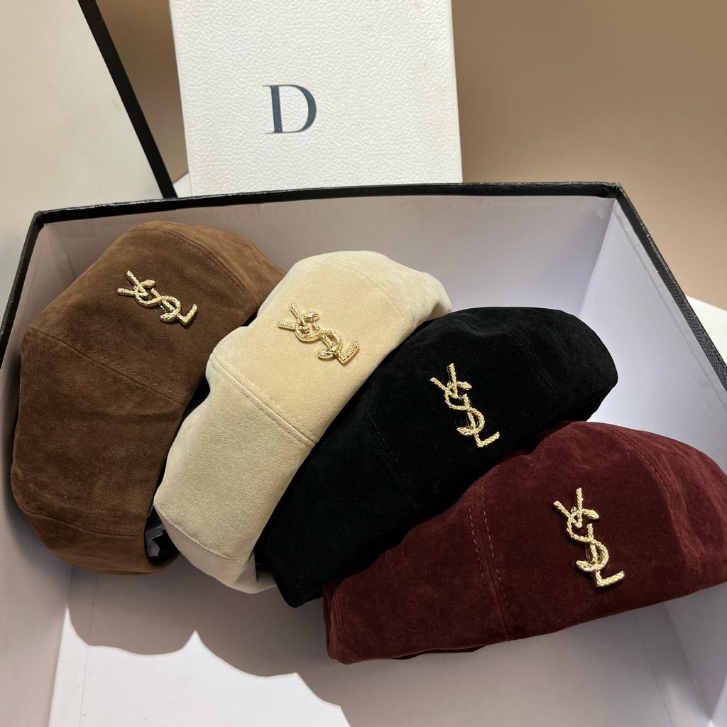 Vsl Paris Catwalk Autumn Octagonal Beret High Quality Big Hat Frosted Leather Painter Hat