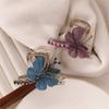 1PC Elegant Fringed Grab Clip, Temperament Hair Accessories, Butterfly-shaped Imitation Rhinestone Half-tie Grab Clip