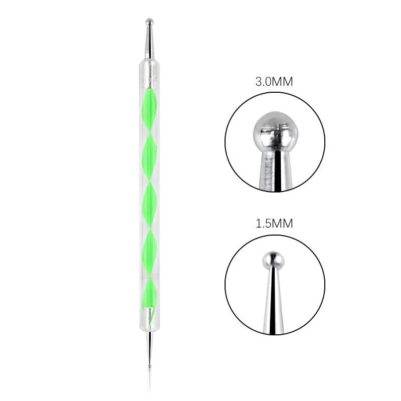 DIY Manicure Tools: Nail Art Dotting Pen, Spiral Rod Hook Pen & Drawing Painting Marbleizing Tool