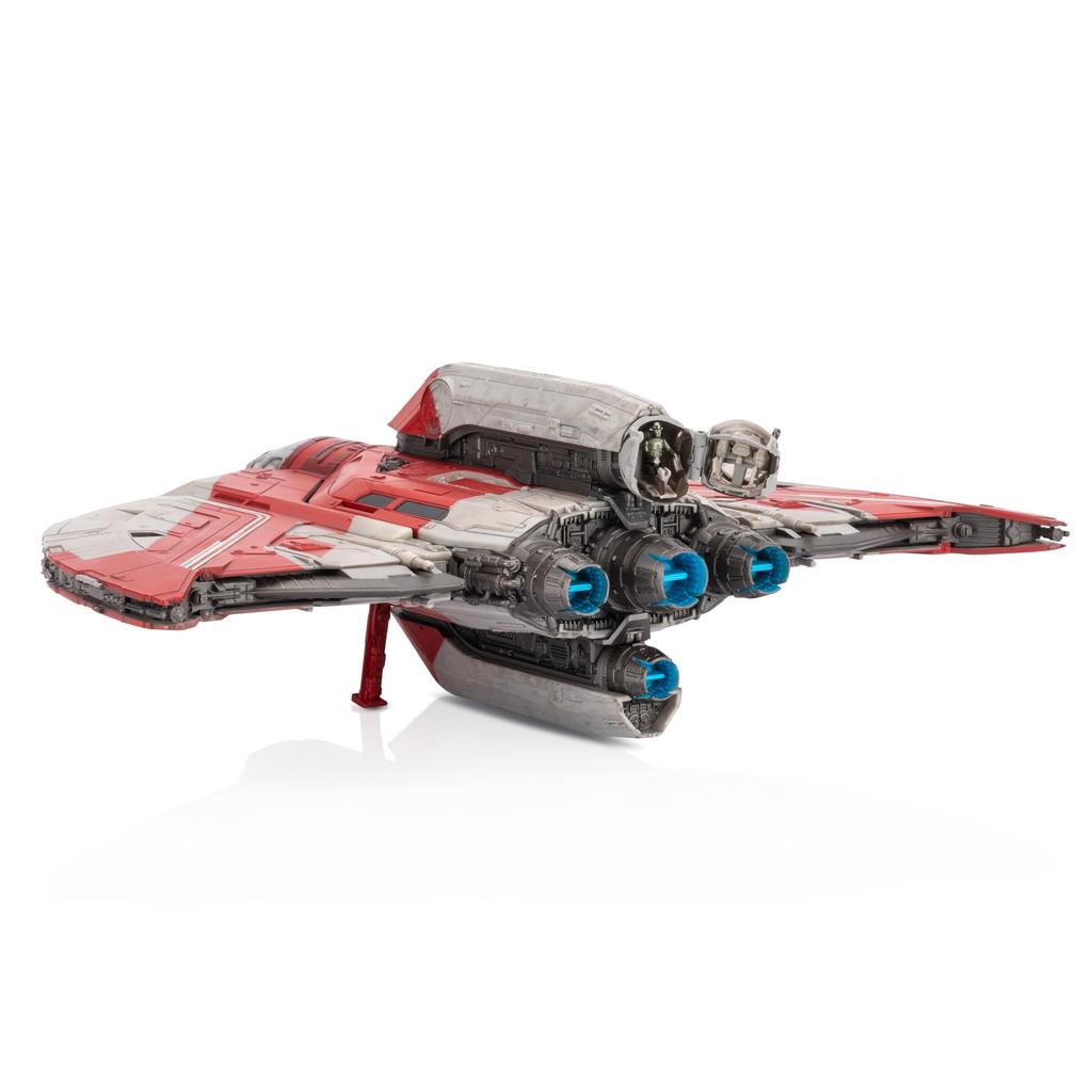 Star Wars Micro Galaxy Squadrons Ahsoka Jedi Shuttle Vehicle with Rotor Blades and Three Microfigure Tano's T-6 - 13-inch 1-inch Accessories.