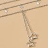Starshaped Multilayer Chain Necklace With Silver Electroplated Finish For Women