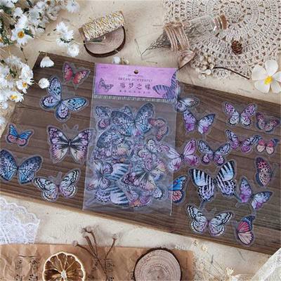 Sada samolepek pro kutily Křídla PET motýlů Samolepky na stan na ruku Samolepky z motýlího materiálu