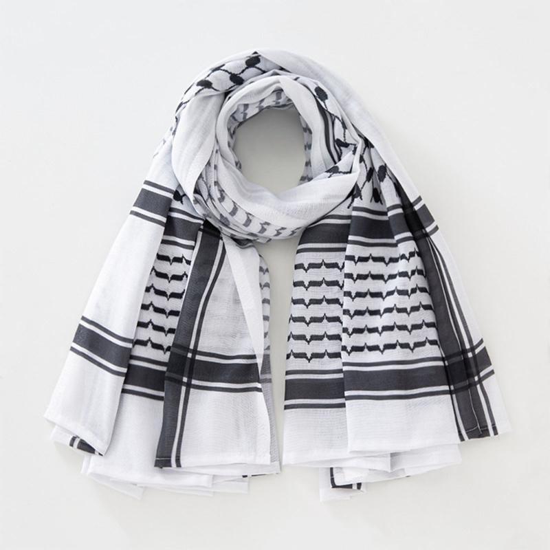 Desert Shemagh Scarf High Absorb Arab Headscarf Traditional Keffiyeh Bandana Adult Headwrap Arabian Scarf Head Covering