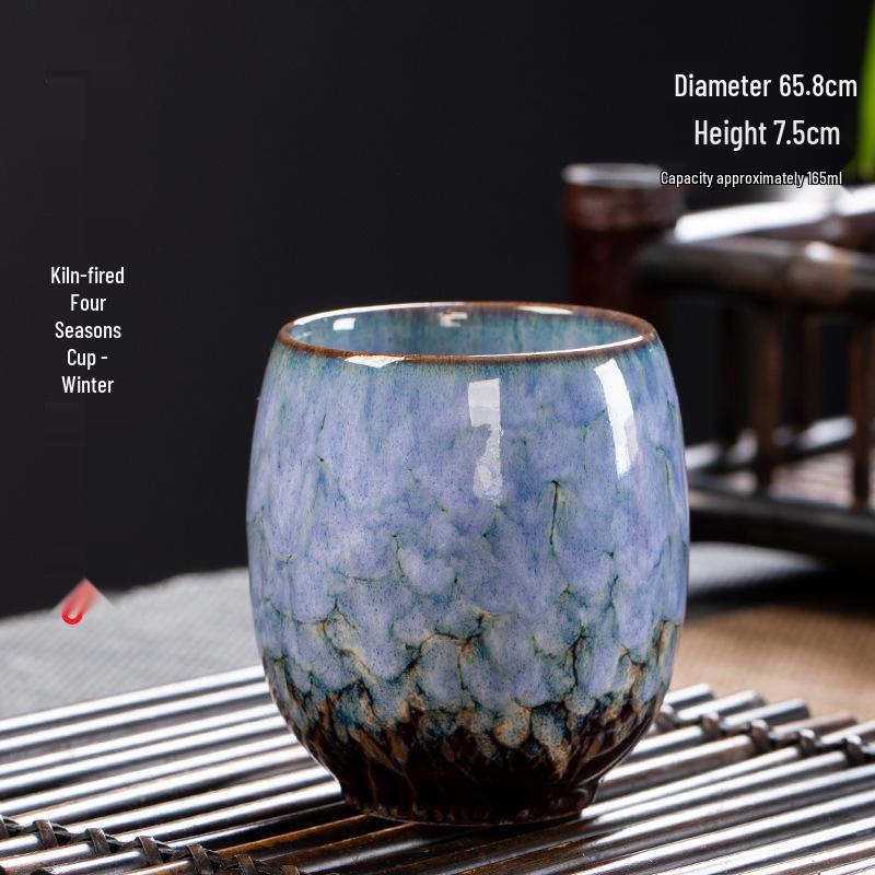 Kiln-fired Tenmoku Ceramic Gongfu Tea Tasting Cup