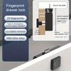Intelligent Fingerprint Cabinet Lock, One-Button Unlocking,Double Door Cabinet Lock, Compact ABS Fingerprint Drawer Lock - Smart Biometric Security