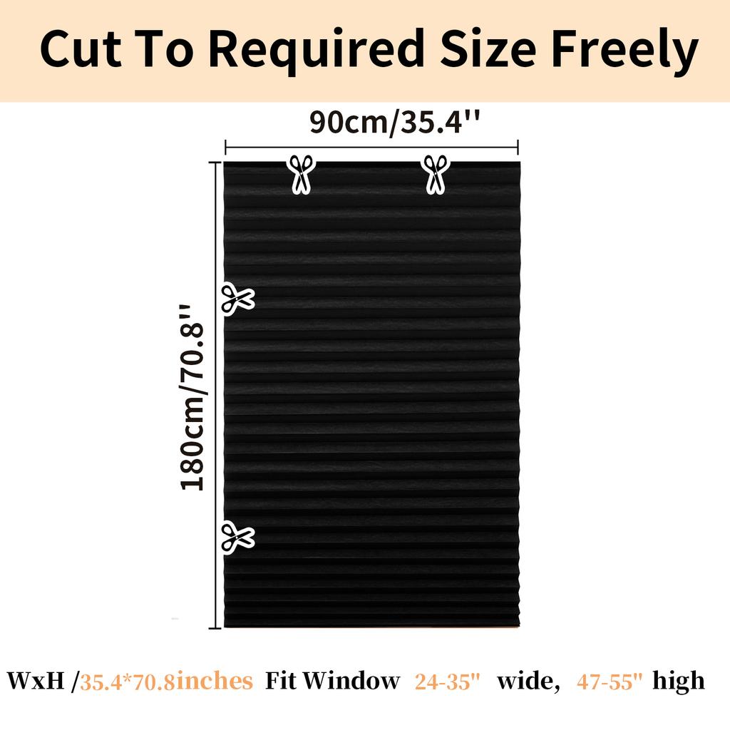 No Drill Blinds Stick On Curtains Blinds for Bedroom Kitchen Bathroom Windows Light Filtering Privacy Protection with Clips