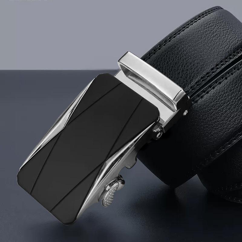 New Men's Belt High End Automatic Buckle Genuine Leather Belt Middle Aged and Young Business Casual Trousers