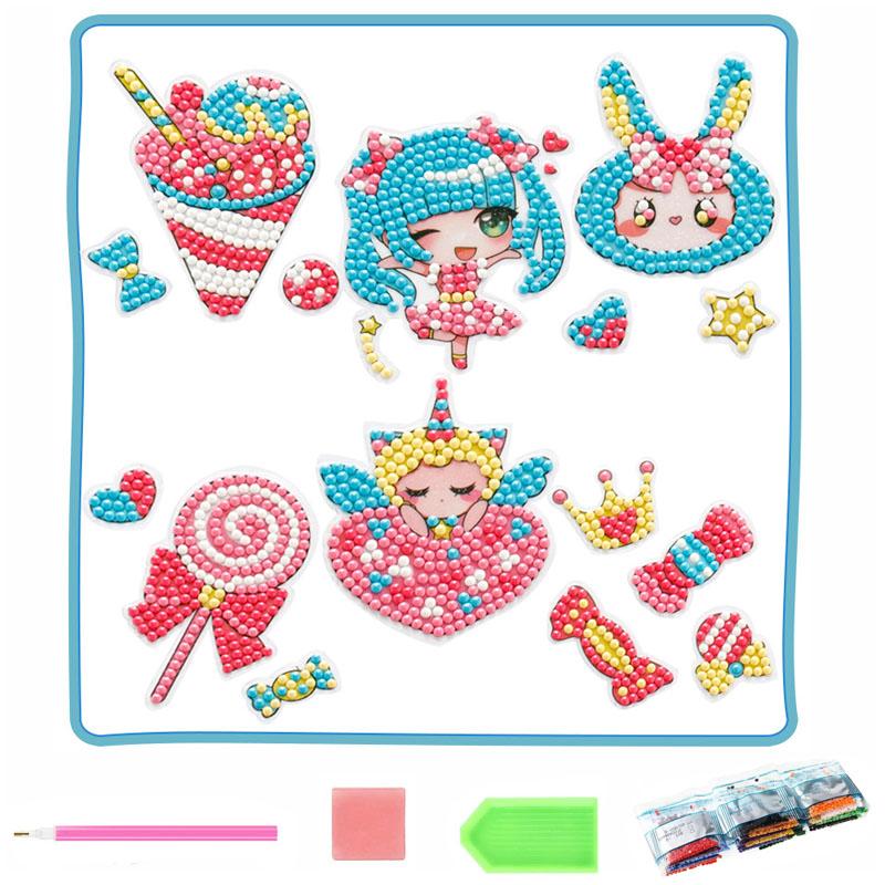 

Kids DIY Diamond Painting Handmade Material Pack Cartoon Anime Stickers Decorations Educational Toys Paint by Number Gifts