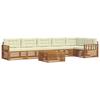 Outdoor Sofa Set with Cushions 7 Pcs Natural and Cream
